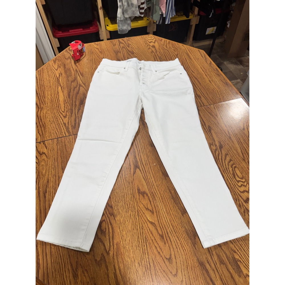 a.n.a A New Approach White High Rise Skinny Ankle Jeans Womens 10Pโ Button Fly